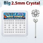 nbp19cx caja display piercing nariz hueso plata esterlina 925 0 6mm cristal claro 2 5mm distribuidor mayorista
