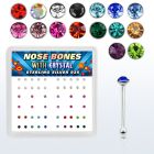nbrdbxm caja display piercing nariz hueso plata esterlina 925 0 6mm cristal redondo 1 5mm distribuidor mayorista