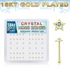 nbstxcg 18k gold plated silver nose bones clear star