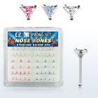 nbztrm caja display piercing nariz hueso plata esterlina 925 0 6mm zirconia tri 3mm distribuidor