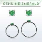 nhge10 aro continuo nariz plata 925 con genuina 2mm esmeralda engastada distribuidor mayorista