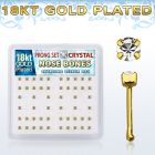 npbgc gold plated silver nose bones with 1 8mm prong crystals