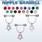 npdl18 banana pezon acero quirurgico bolas 5mm conectadas estrella cristal distribuidor