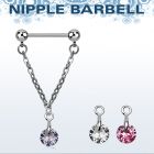 npdl1 barbell pezon acero quirurgico bolas 5mm conectadas zirconita redonda 6mm distribuidor