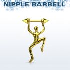 nptd11 barbell pezon acero 316l pvd dorado conos 5mm hombre colgando oro al por mayor