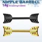 nptsh7 barbell pezon acero quirurgico pvd final flecha acero venta
