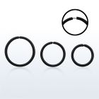 nr31bl black plated 925 sterling silver seamless nose hoop