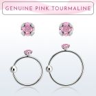 nrge3 aro nariz plata 925 0 6mm bola turmalina rosa 2mm al por mayor