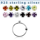 ns06z15m silver noose hoop w a 1 5mm prong set round cz 10mm