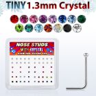 ns6mx caja display piercing nariz l plata esterlina 925 0 6mm cristal 1 25mm venta