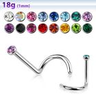 nsc18 316l steel nose screw 18g 1mm w 2mm round crystal top