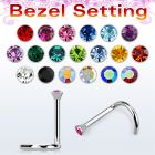 nscb2 316 steel nose screw w flat 2mm head w bezel set crystal