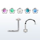 nscflop piercing nariz l acero quirurgico flor opalo redondo centro 1 5mm mayorista
