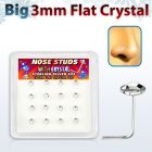 nsfb16c caja display 16 piercing nariz l plata esterlina 925 0 6mm cristal claro redondo 3mm extra plano mayorista