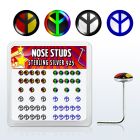 nslgx4 caja display piercing nariz l plata esterlina 925 0 6mm logos variados paz distribuidor mayorista