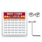 nsmsbxc caja display 36 piercing nariz plata 925 0 6mm nota musical cristal redondo centro distribuidor