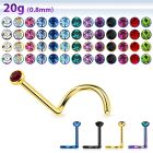nstc piercing nariz l acero quirurgico anodizado cristal redondo 2mm mayorista