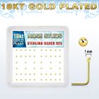 nsx18b1 caja display piercing nariz l plata esterlina 925 0 6mm bola 1mm oro 18 kts mayorista