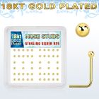 nsx18b2 caja display piercing nariz plata esterlina 925 0 6mm oro 18 kts bola 2mm mayorista