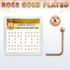 nsxrsb caja display piercing nariz l plata esterlina 925 0 6mm oro rosa bola 1 5mm oro rosa al por mayor