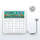 nwp14cx box w 52 silver nose screws w set 2mm clear crystals