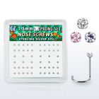 nwzbxm caja display 52 piercing nariz l plata esterlina 0 6mm zirconia 1 5mm distribuidor mayorista