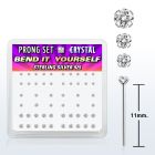 nybxpbc silver bend it nose studs w 1 4 1 5 2 prong crystals