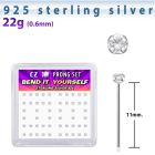 nyczbxc caja display piercing nariz doblar tu mismo plata esterlina 925 0 6mm zirconia redondas claras 2mm mayorista