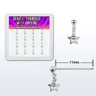 nyds16c caja display 16 piercing nariz doblar tu mismo plata esterlina 0 6mm estrella cristal centro redondo claro mayorista