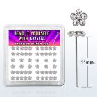 nyflbxc caja display piercing nariz doblar tu mismo plata esterlina 925 0 6mm flor cristal claro 1mm distribuidor