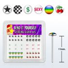nylgx3 caja display piercing nariz doblar tu mismo plata esterlina 925 0 6mm disenos logo variados al por mayor
