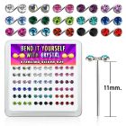 nymsbxm caja display 36 piercing nariz doblar tu mismo plata 925 0 6mm nota musical cristal redondo color centro mayorista