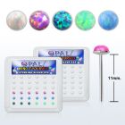 nyo25 caja 36 piercing nariz doblar tu mismo plata 925 0 6mm opalos sinteticos redondos 2 5mm al por mayor