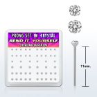 nypbmc display caja unidades piercing nariz doblarlo tu mismo plata esterlina cz color claro