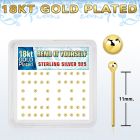 nyx18b2 caja display piercing nariz doblar tu mismo plata esterlina 925 0 6mm oro 18 kts bola 2mm venta