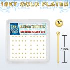 nyx18b caja display piercing nariz doblar tu mismo plata 925 oro 18 kts 0 6mm bola 1 5mm al por mayor