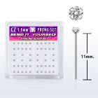 nyzbc caja display piercing nariz doblar tu mismo plata esterlina 925 0 6mm zirconia claras redondas 1 5mm mayorista