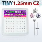 nyzbm12 caja display piercing nariz doblar tu mismo plata esterlina 925 0 6mm zirconia 1 25mm al por mayor