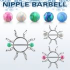 opnp104 pezonera pezon sol estilo janet jackson barbell acero quirurgico 1 6m bolas opalo 5mm distribuidor mayorista