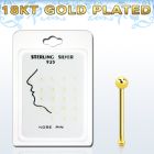 p18kgb pack of 18k gold silver nose bones with 1 5mm ball top