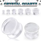 pgsii crystal quartz double flare stone plug