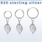 phod43 piercing helix aro liso plata esterlina colgante hoja plata