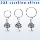 phod45 piercing helix aro liso plata esterlina colgante arbol plata