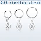 phod46 piercing helix aro liso plata esterlina colgante trebol plata