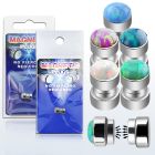 pkmp119 plug falso magnetico acero quirurgico opalo lado disco acero liso pack blister paquete extra delgado ahorrar coste envio venta