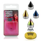 pktg4 surtido piercings falsos piercing tragus falso magnetico anodizado 4mm cono bandeja magnetica dorada al por mayor