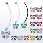 pnd595d pregnancy belly ring w dangling multi crystal ribbon 