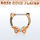 rsepk16 septum click plata 925 oro rosa barra cierre acero 316l arco zirconia centro distribuidor mayorista