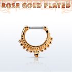 rsepm16 septum clicker plata 925 oro rosa 18 kts barra cierre acero 316l decorado bolas barra 14 516 6mm 8mm distribuidor mayorista