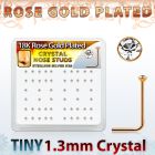 rss6xc caja display piercing nariz l plata esterlina 925 0 6mm oro rosa cristal claro 1 25mm venta